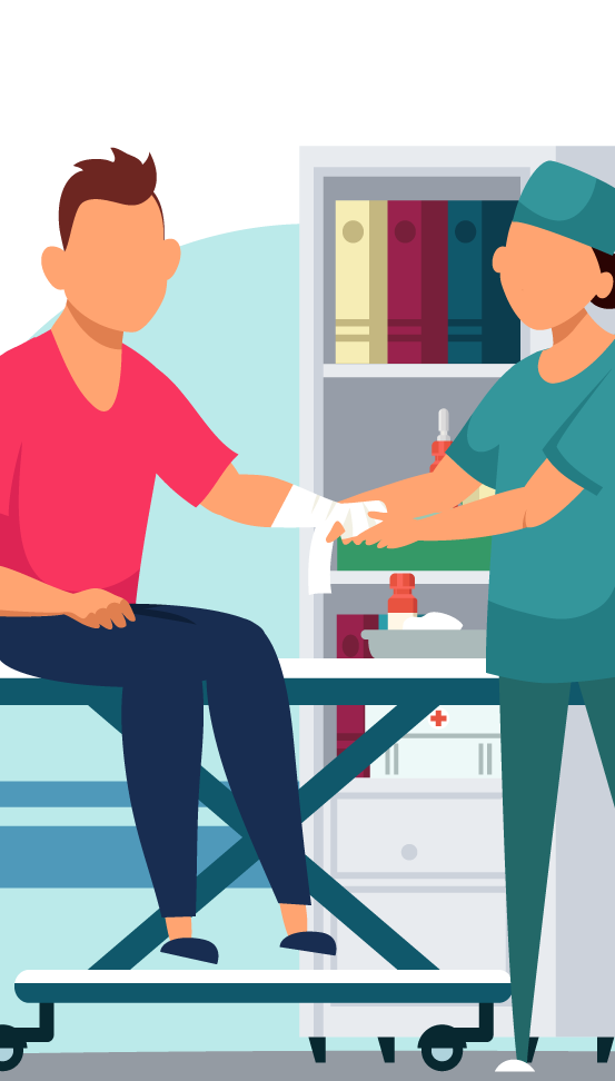 Nurse taking vital signs